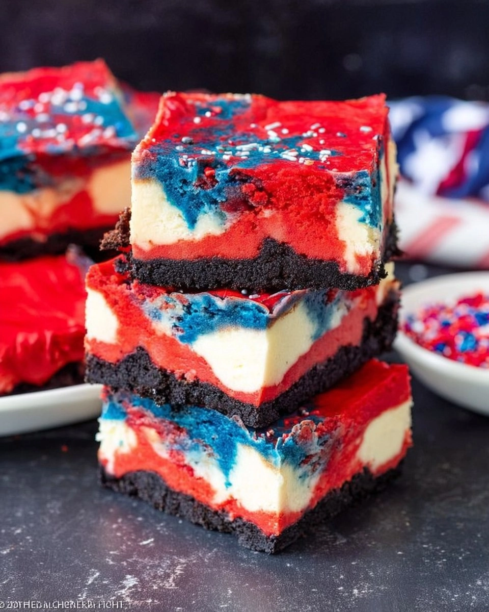 Red White and Blue Cheesecake Bars
