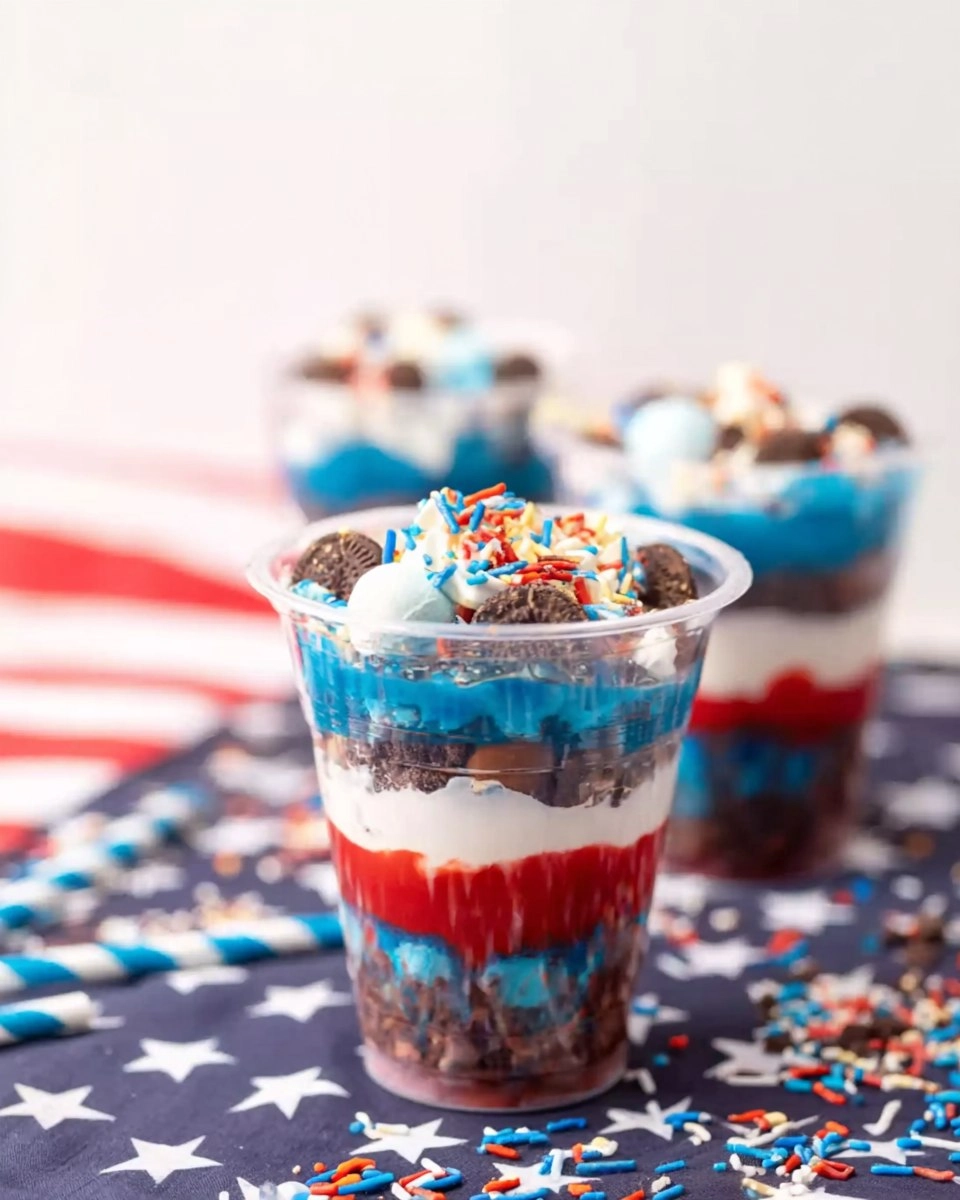 Red White and Blue Dirt Cups