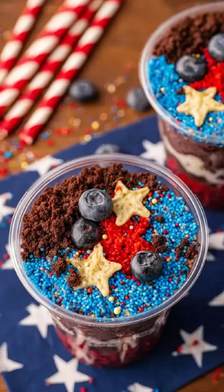 Red White and Blue Dirt Cups