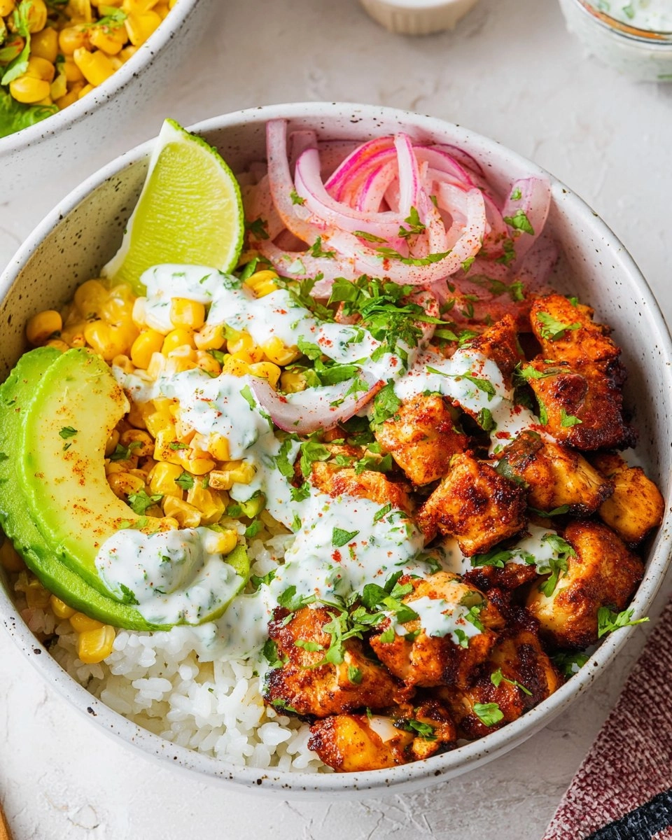 Street Corn Chicken Rice Bowls