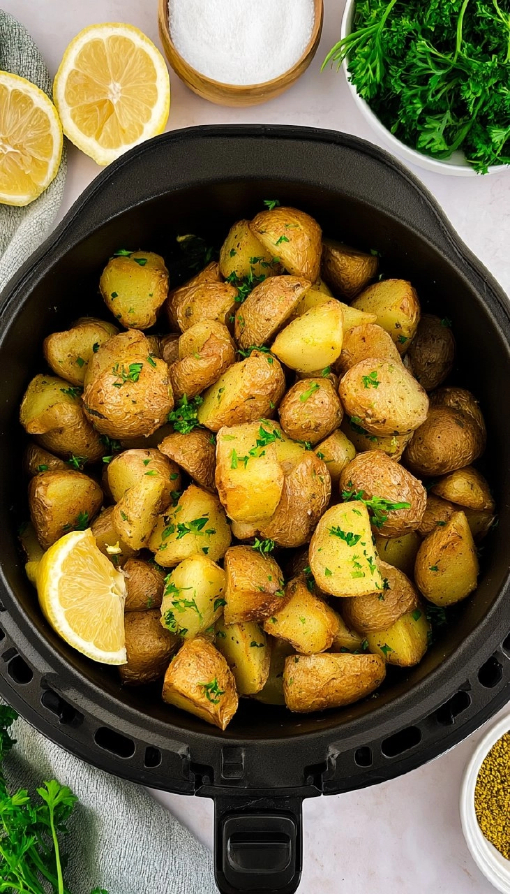 Air Fryer Greek Roasted Potatoes