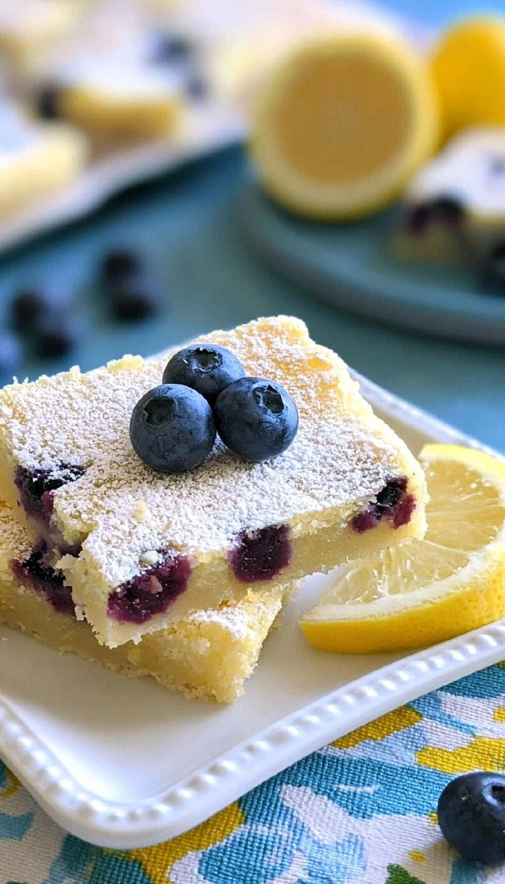 Blueberry Lemon Bars | Sweet-Tart Picnic Dessert Squares
