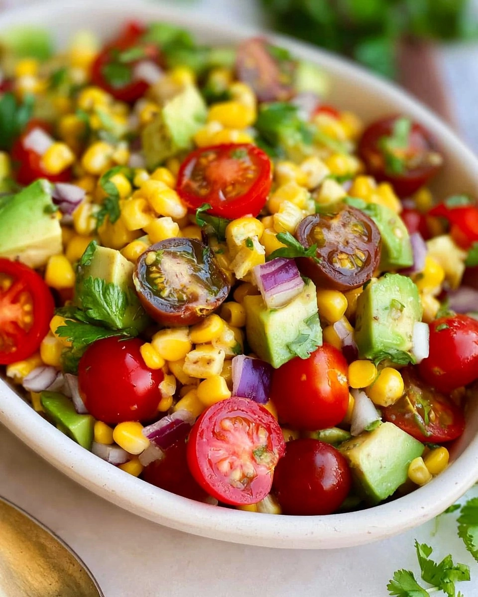 Corn Tomato Avocado Salad (with Cilantro Lime Vinaigrette)