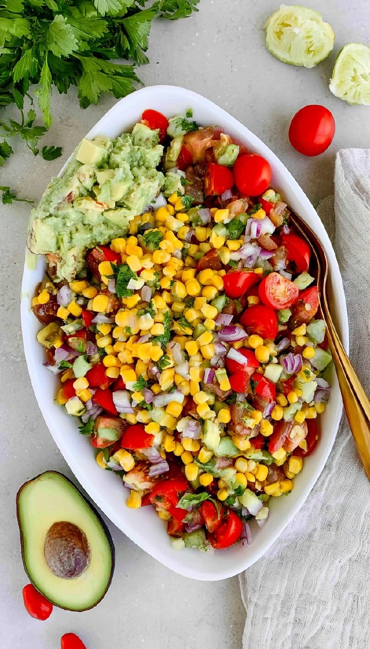 Corn Tomato Avocado Salad (with Cilantro Lime Vinaigrette)