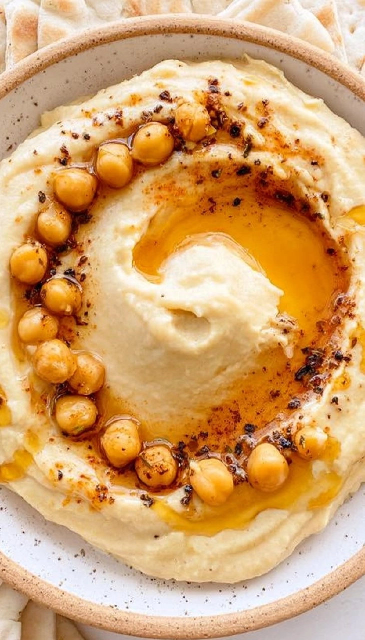 Creamy Hot Honey Hummus.