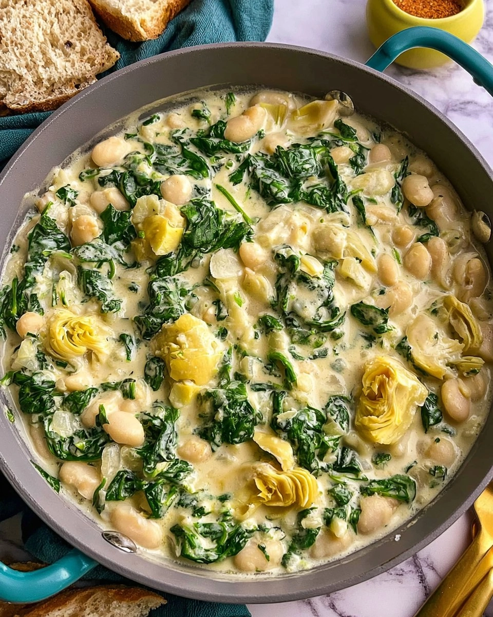 Creamy Spinach Artichoke Butter Beans