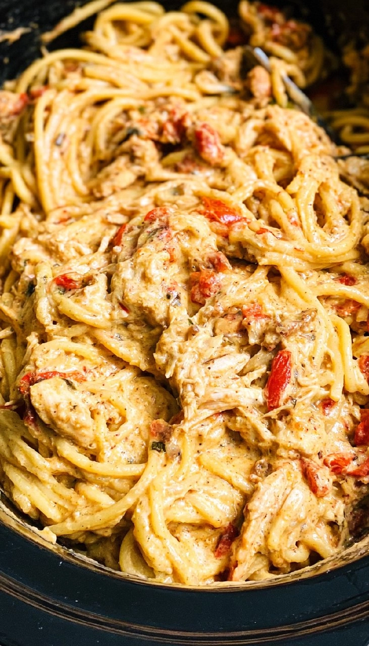 Crockpot Chicken Spaghetti