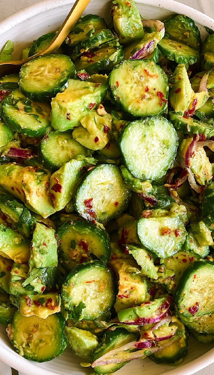 Cucumber Avocado Salad (Creamy, and Ready in 10 minutes) 70 Cucumber Avocado Salad (Creamy, and Ready in 10 minutes)