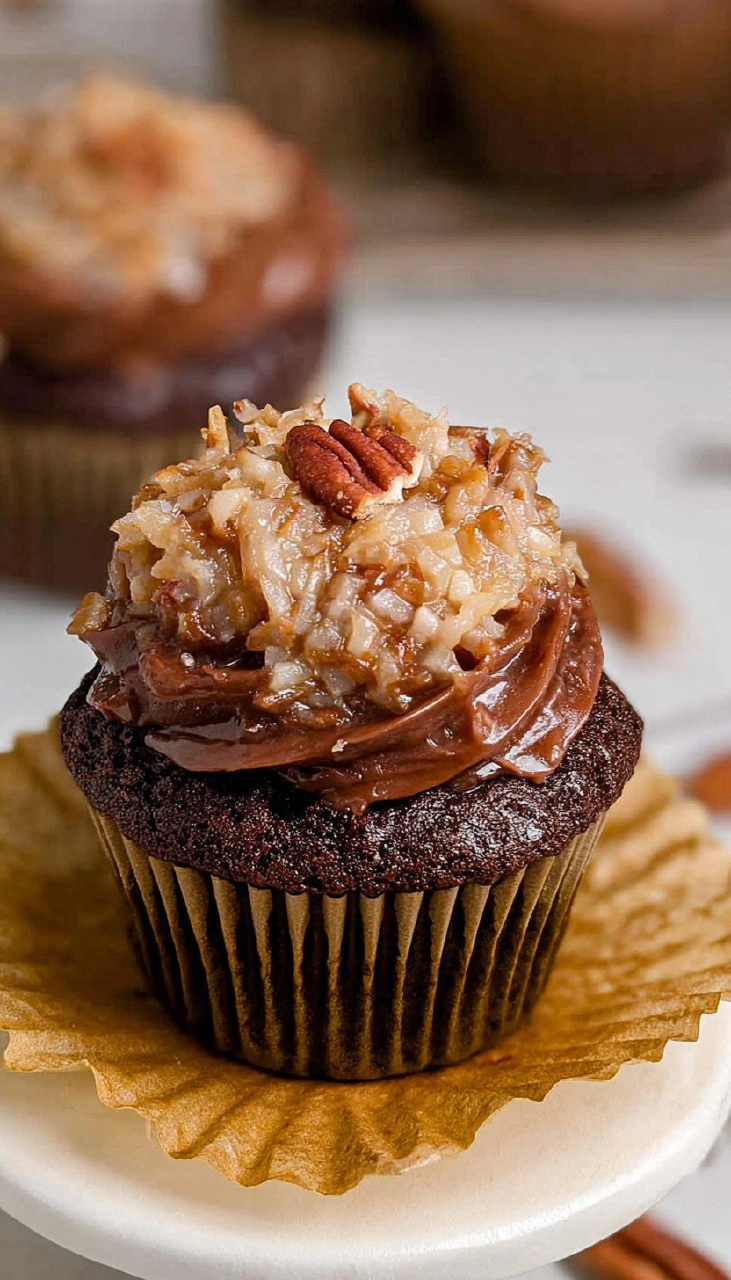 German Chocolate Cupcakes
