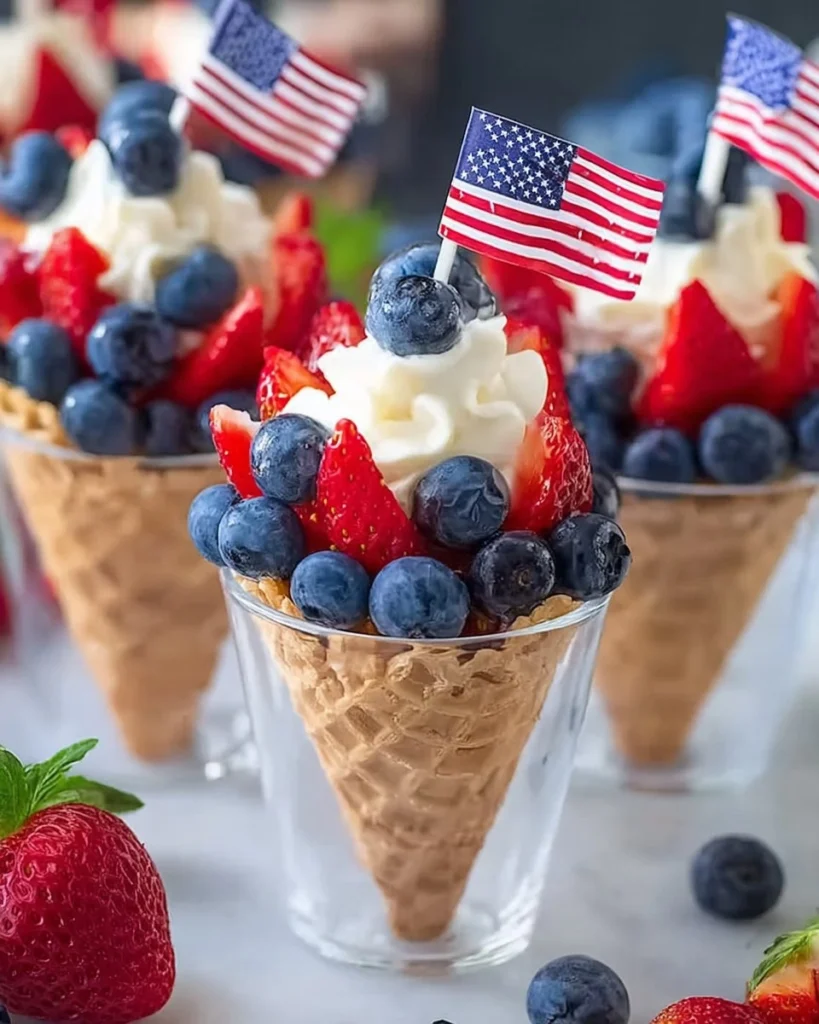 No-Bake-4th-of-July-Patriotic-Fruit-Cones-Recipe