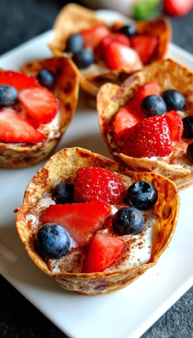 Red, White, and Blue Tortilla Cups