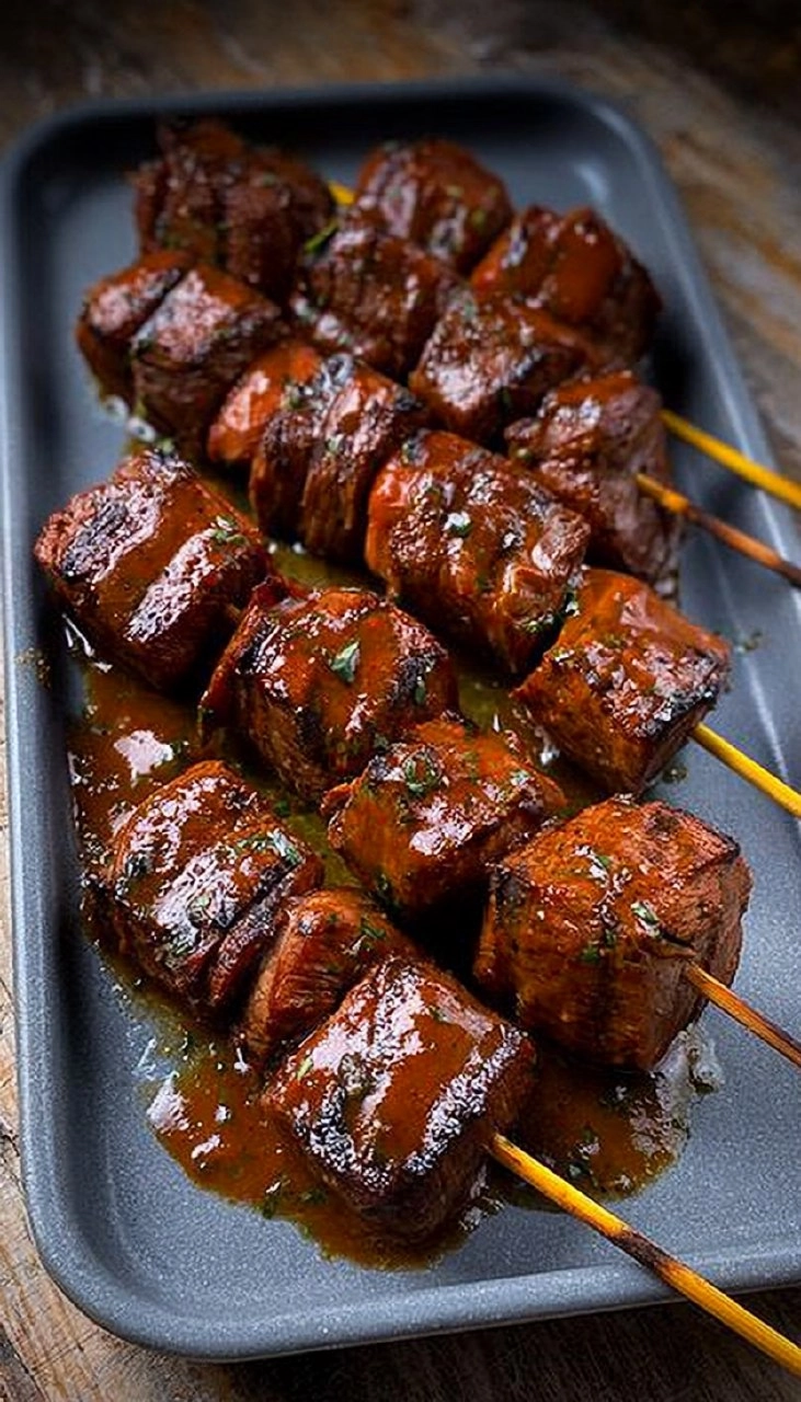 Steak Kabobs | Grilled Herb-Marinated Skewers for Dad