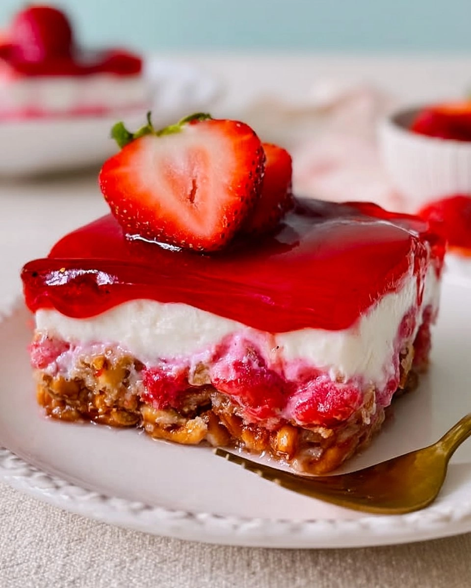 Strawberry Pretzel Salad | Sweet No-Bake Potluck Dessert 104 Strawberry Pretzel Salad | Sweet No-Bake Potluck Dessert
