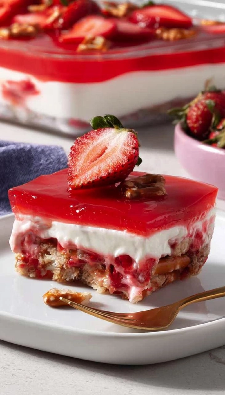 Strawberry Pretzel Salad | Sweet No-Bake Potluck Dessert 105 Strawberry Pretzel Salad | Sweet No-Bake Potluck Dessert