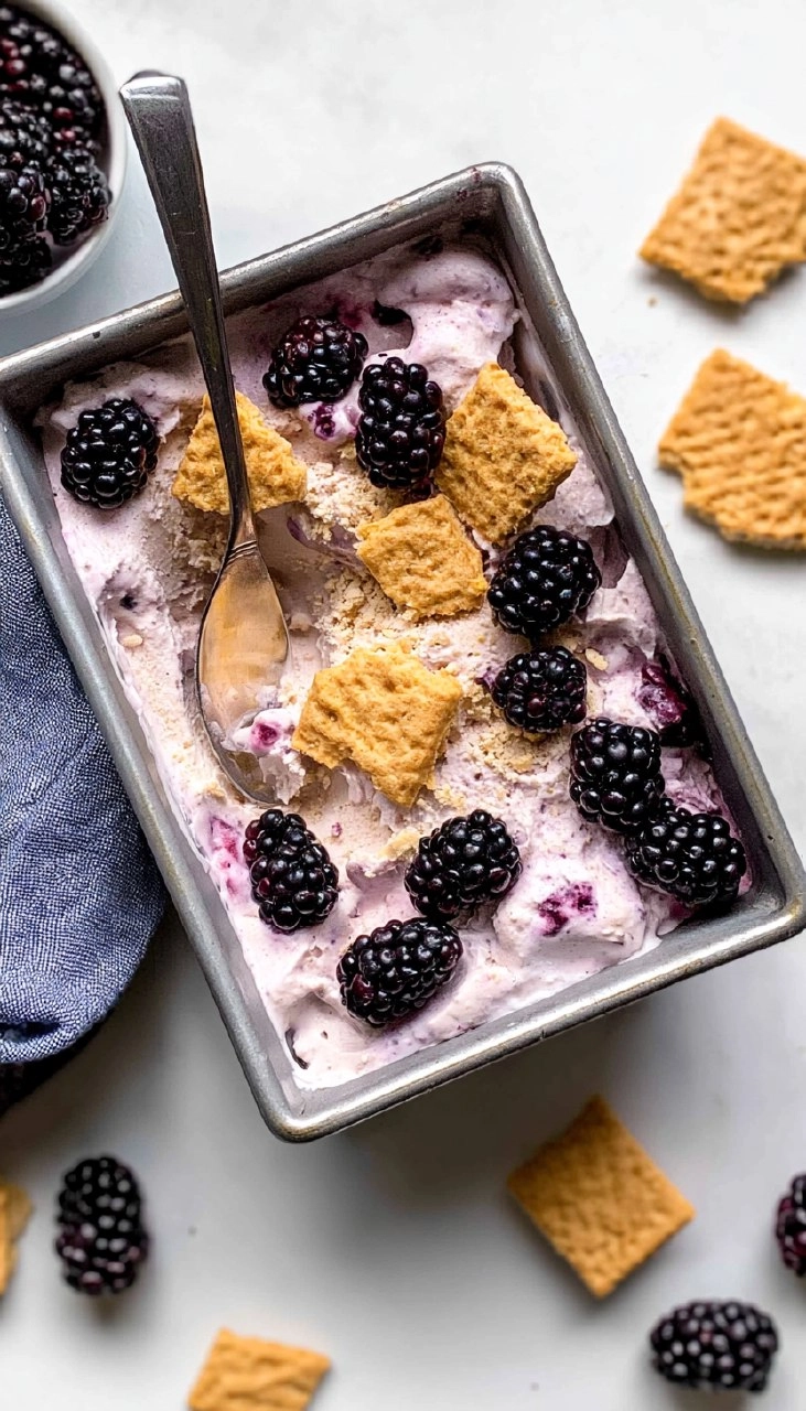 Blackberry Cheesecake Cottage Cheese Ice Cream