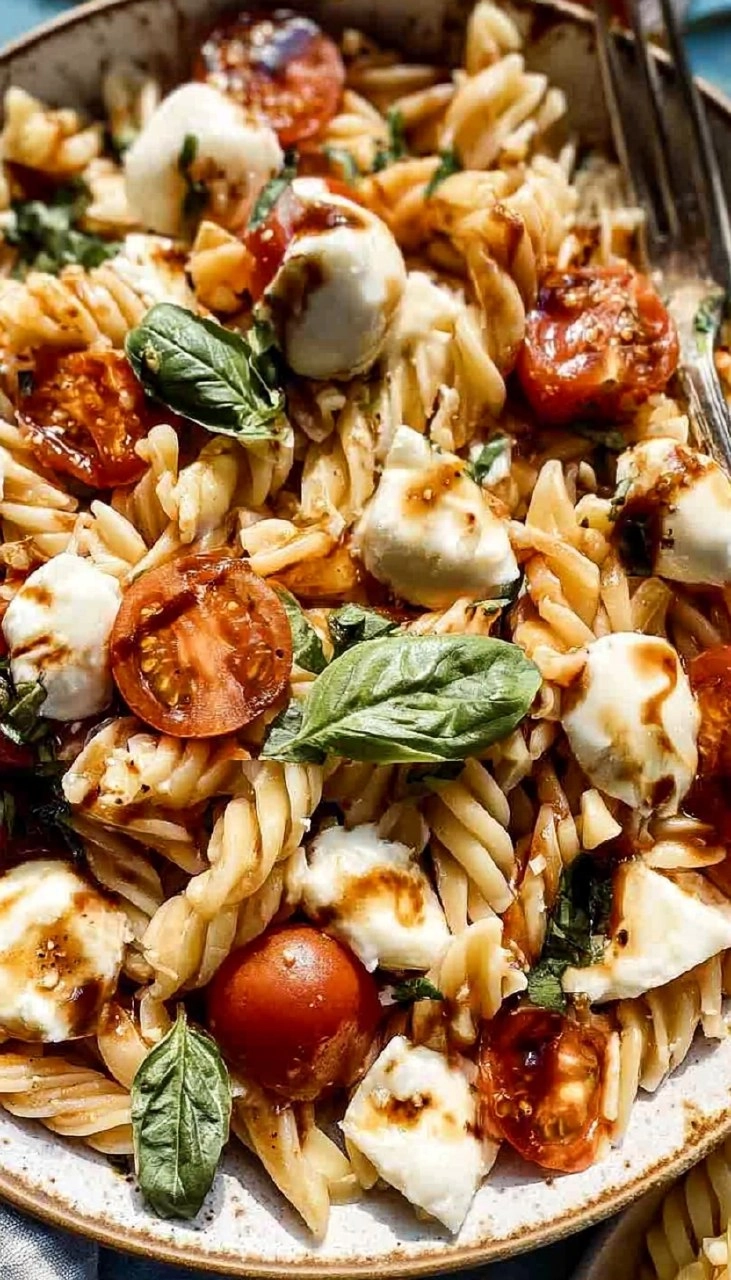 Caprese Pasta (Easy Tomato Mozzarella Pasta)