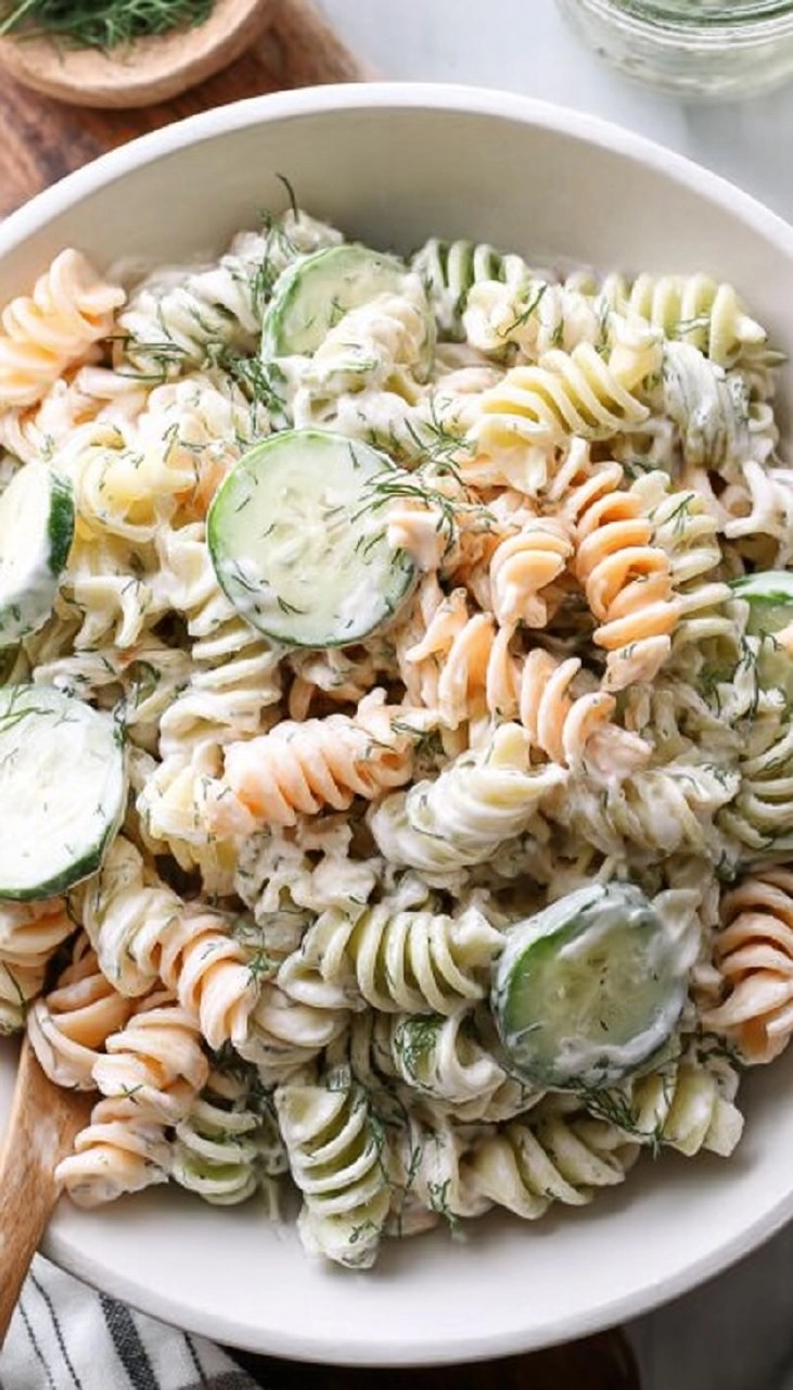 Creamy Cucumber Pasta Salad