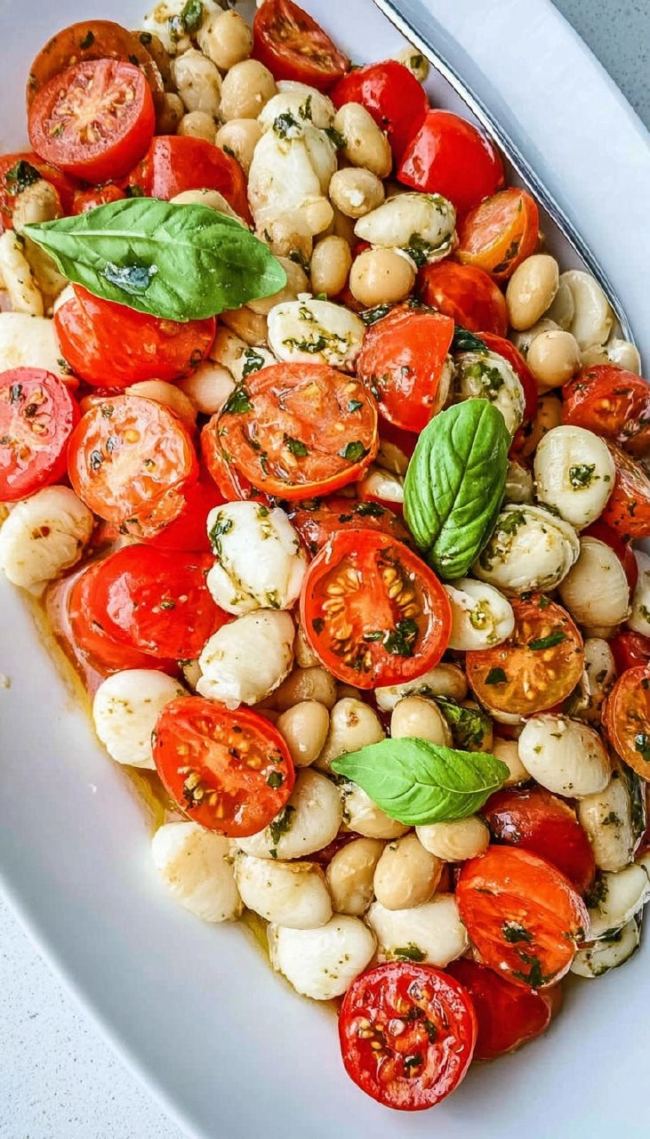 Easy Caprese White Bean Salad 65 Easy Caprese White Bean Salad