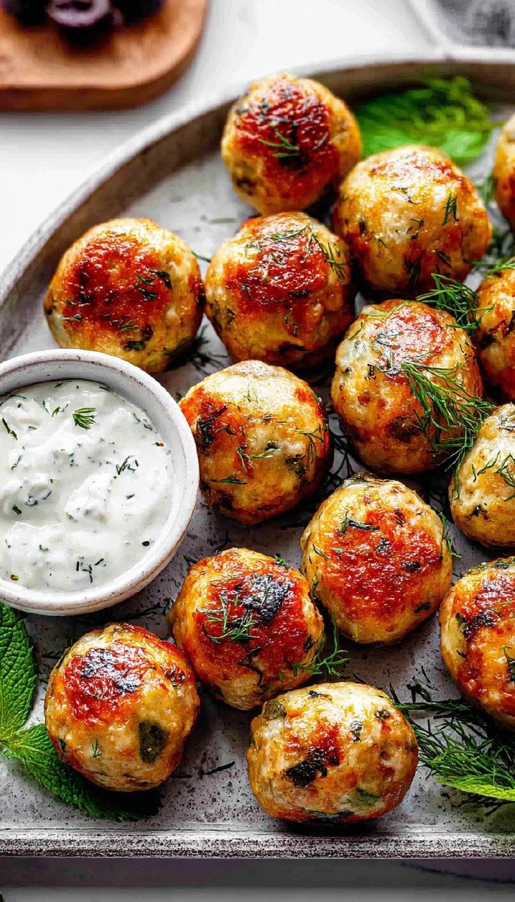 Mediterranean Chicken Meatballs 110 Mediterranean Chicken Meatballs