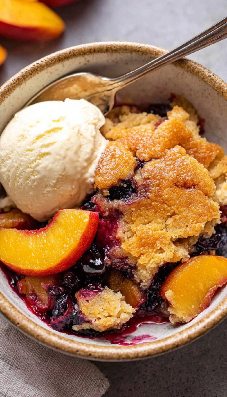 Peach Blueberry Cobbler