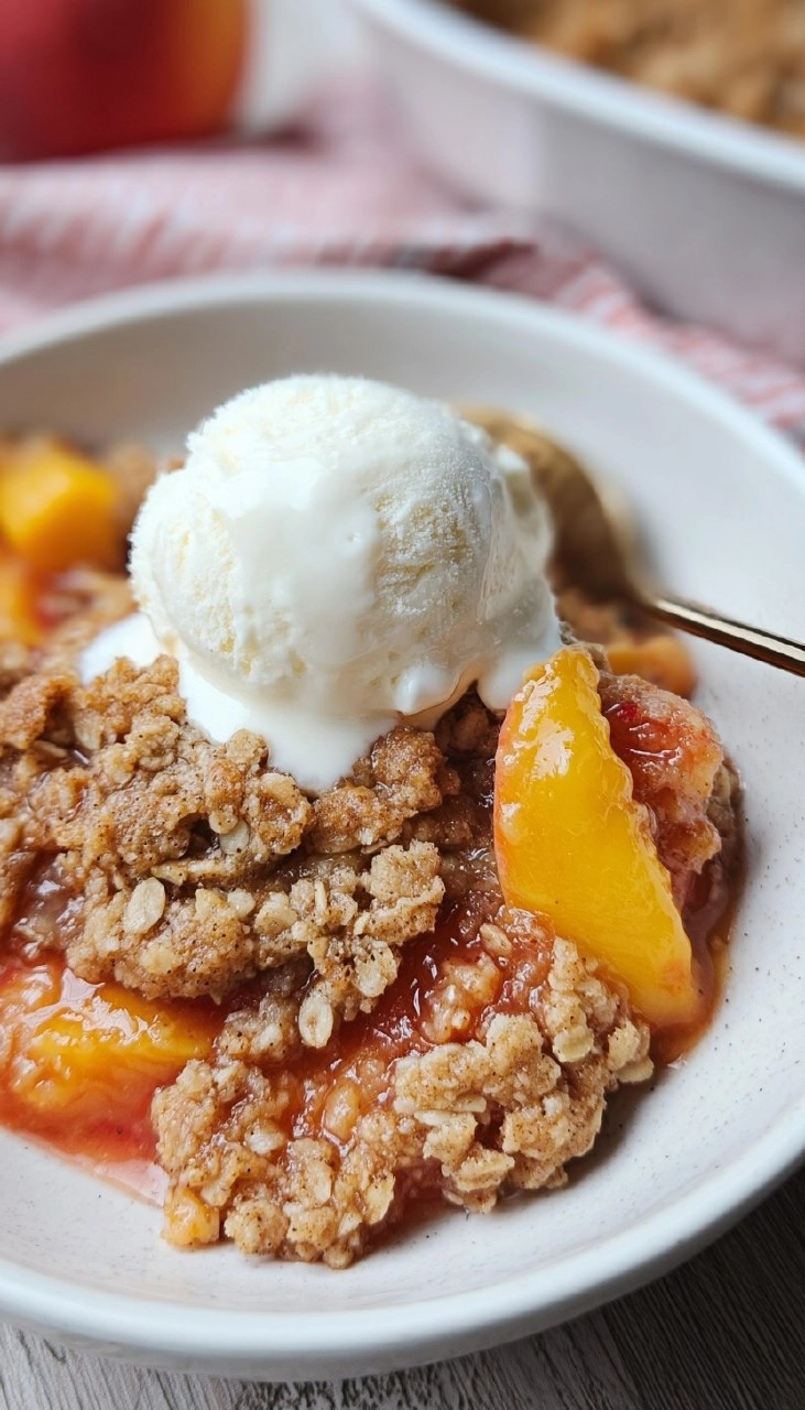 Simple Peach Crisp with Oat Topping