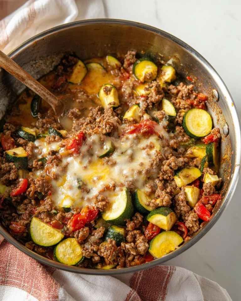 Cheesy-Ground-Beef-Zucchini-Skillet-Recipe