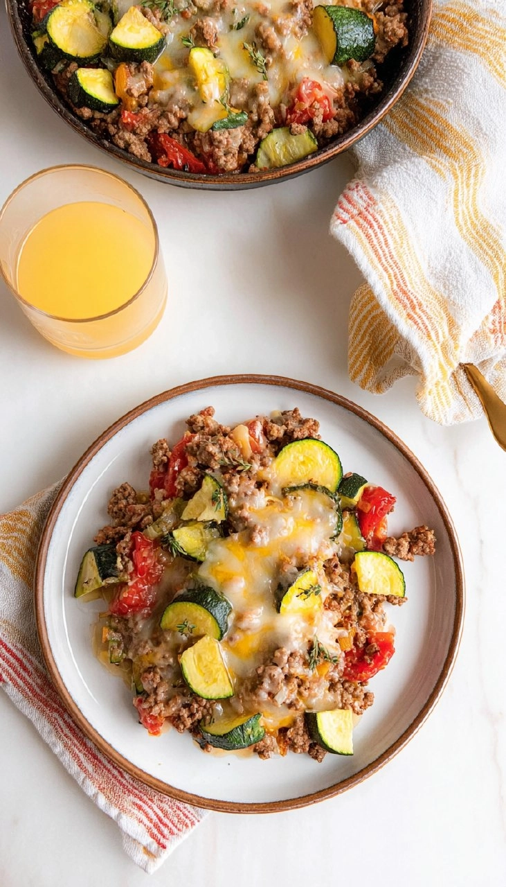 Cheesy Ground Beef Zucchini Skillet 80 Cheesy Ground Beef Zucchini Skillet