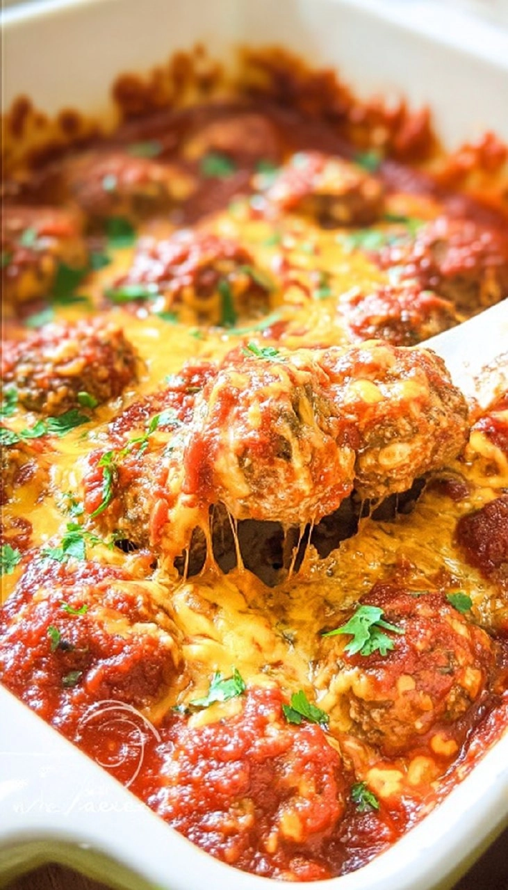 Chili Cheese Meatball Bake