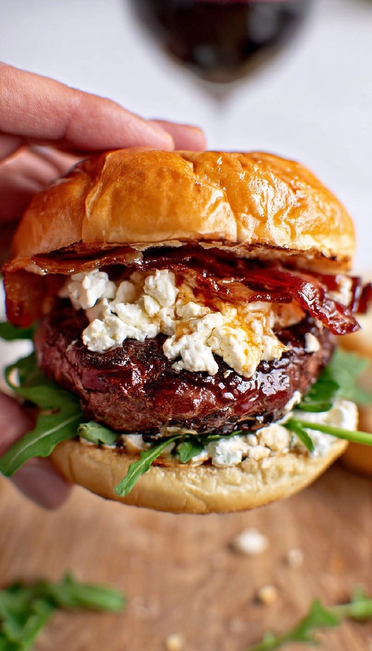 Fig and Bacon Goat Cheese Burgers 155 Fig and Bacon Goat Cheese Burgers