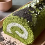Matcha Swiss Roll Cake with Black Sesame Mousse 106 Matcha-Swiss-Roll-Cake-with-Black-Sesame-Mousse-Recipe