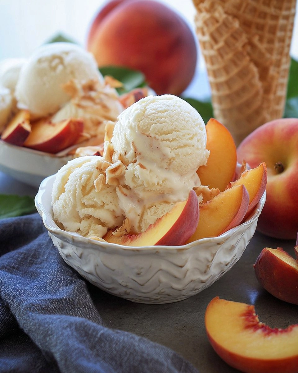 No Churn Peaches and Cream Ice Cream