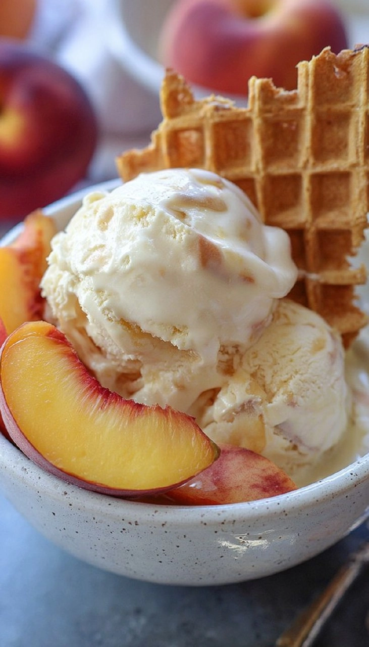 No Churn Peaches and Cream Ice Cream