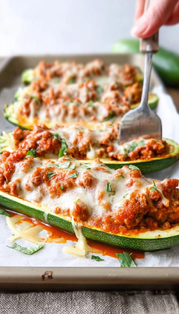 Sausage Stuffed Zucchini Boats