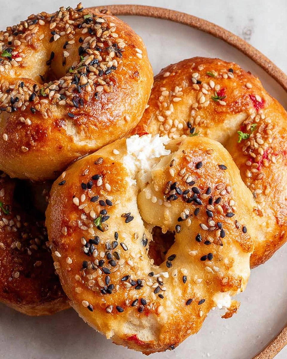 Strawberry Cottage Cheese Bagels
