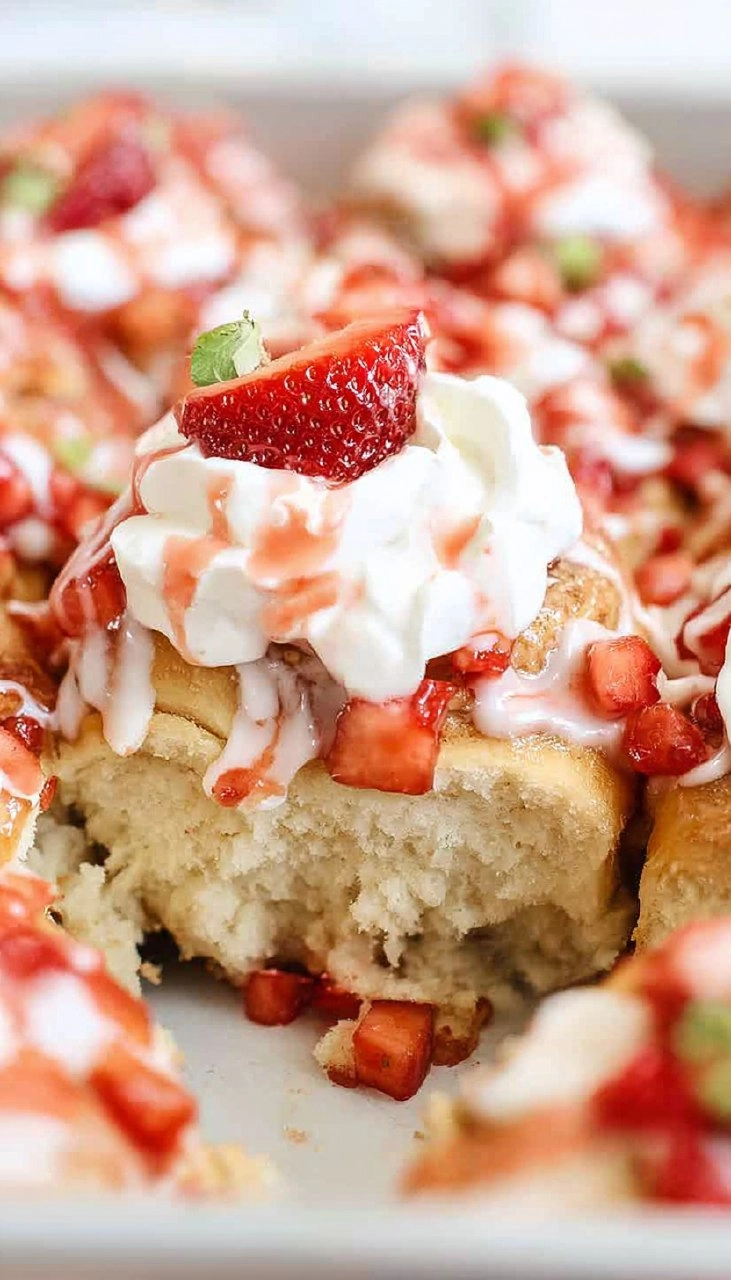 Strawberry Shortcake Cinnamon Rolls