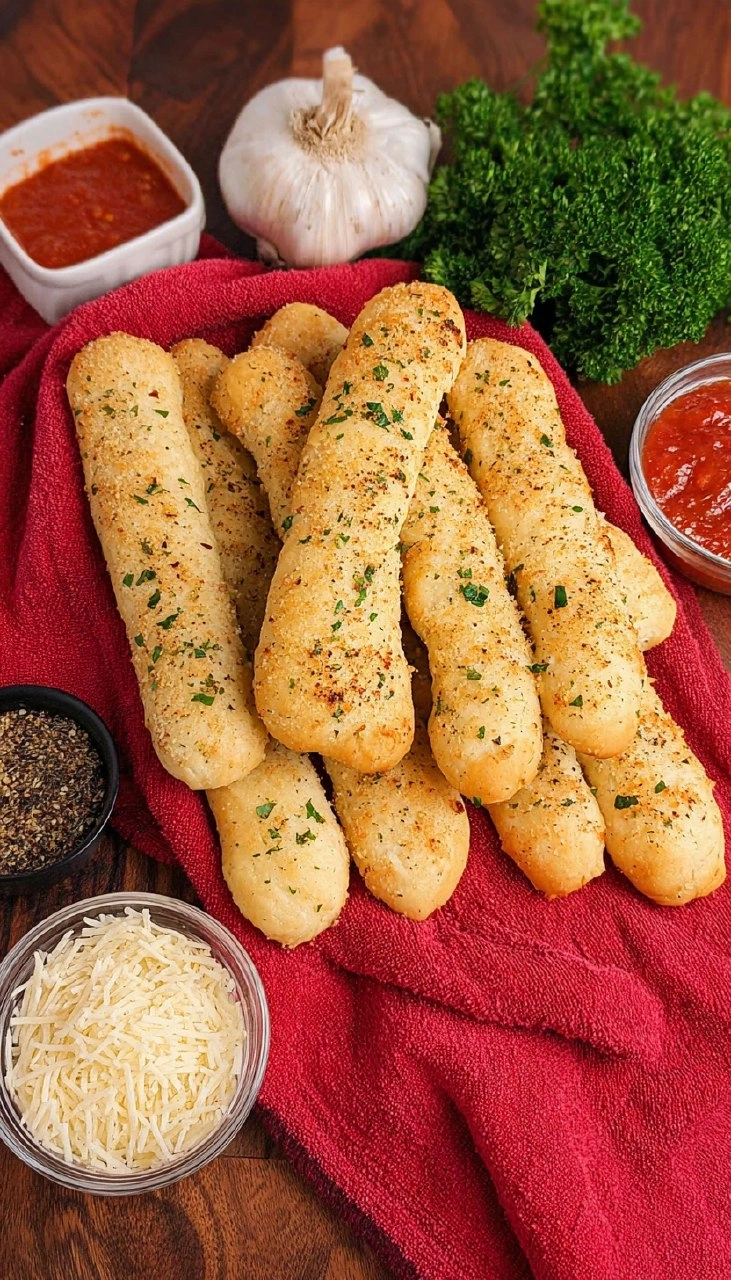 2 Ingredient Garlic Parmesan Breadsticks