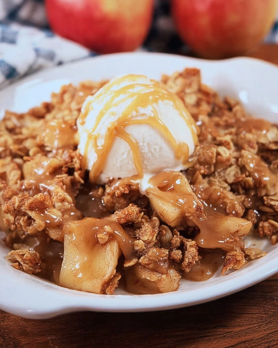 Caramel Apple Crisp with Crunchy Oat Topping