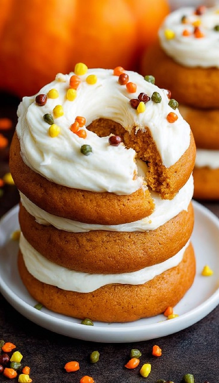 Pumpkin Cookies with Cream Cheese Frosting