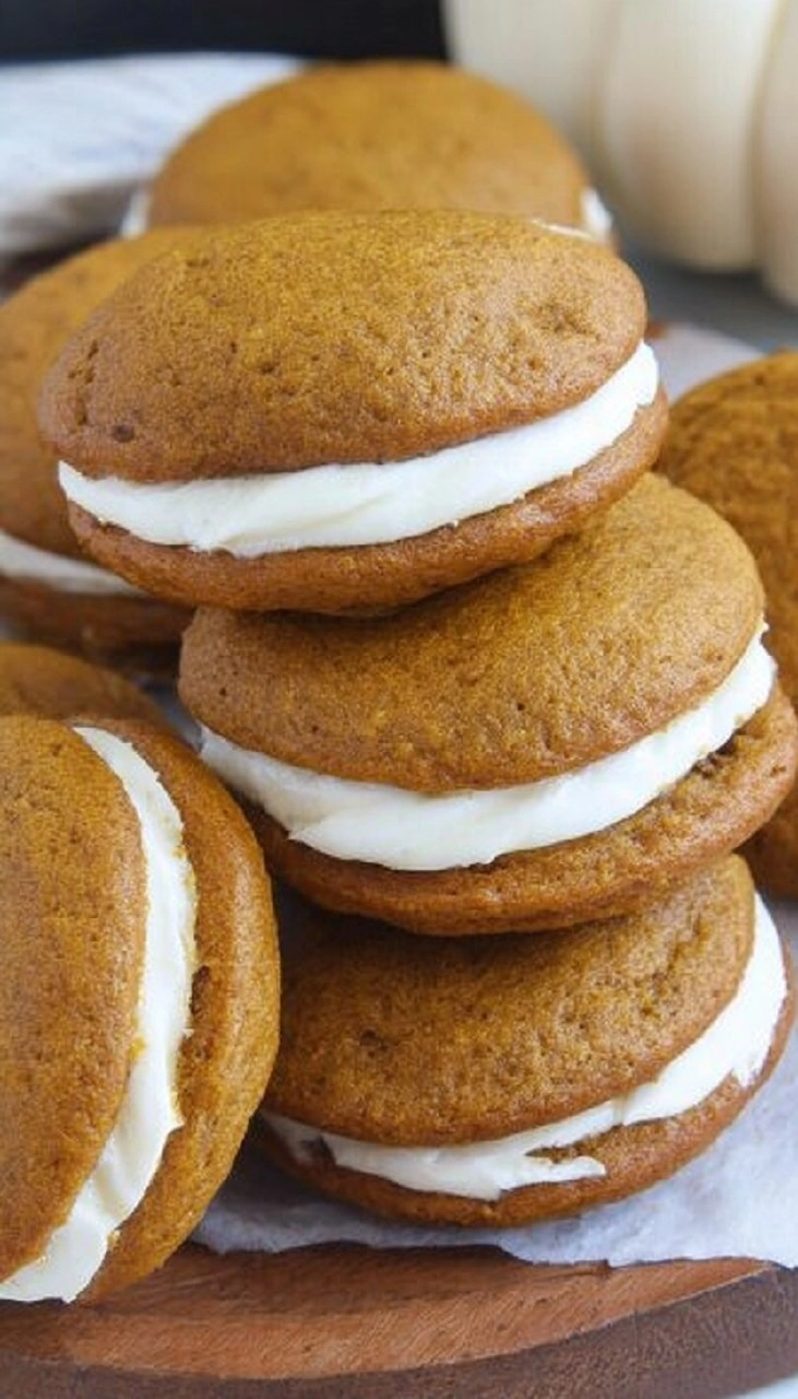 Pumpkin Whoopie Pies with Cream Cheese Filling