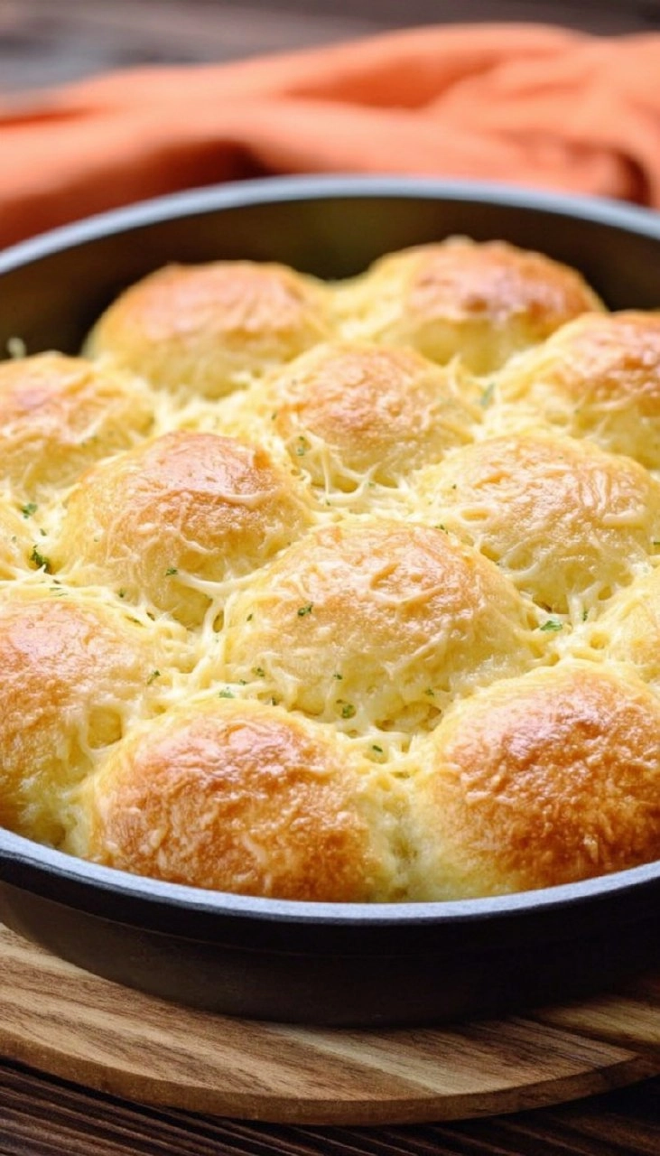 Cheesy Garlic Dinner Rolls